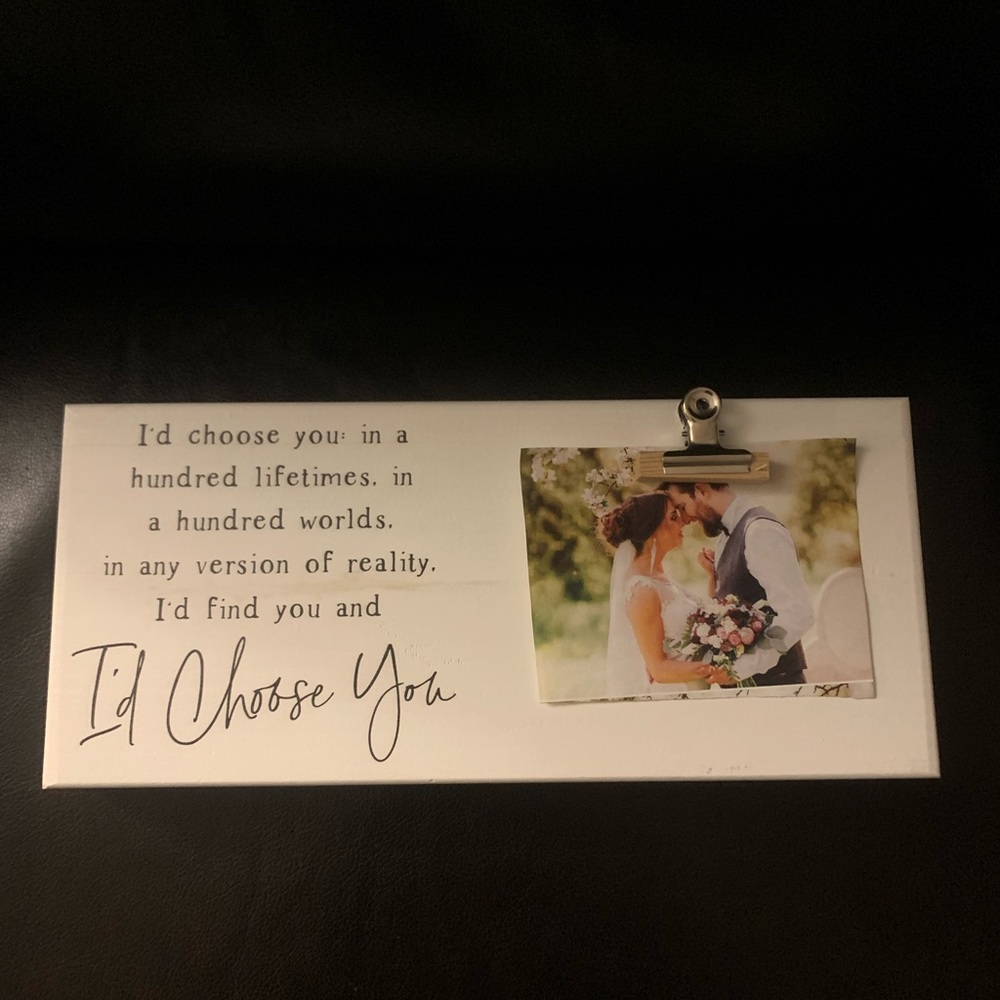 Sincere Surroundings wood block picture holder, made in US